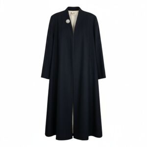 Vintage 1950s Strickler's Navy Swing Coat Size 16/ XL Maxi Length Mid-Century